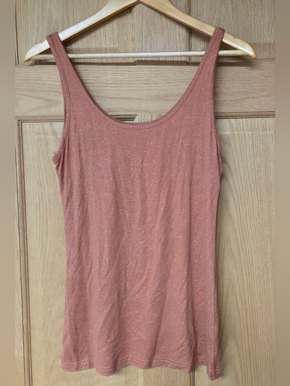 BKE Sparkle Rust Pink Scoop Tank Size Large